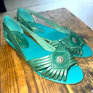 East Fifth Sandals Women’s Size 6B Turquoise Leather